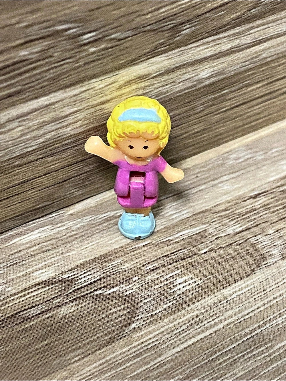 Polly Pocket BlueBird toys mini 1 inch figurine pink dress blonde hair baby blue